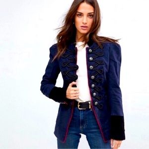 Free People Navy Military-Detail Blazer